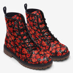 Leather Boots Ladybugs Art Pattern