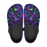 Classic Clogs Vibrant Pattern of Neon Skulls