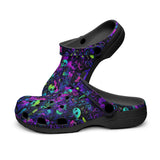 Classic Clogs Vibrant Pattern of Neon Skulls