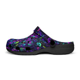 Classic Clogs Vibrant Pattern of Neon Skulls