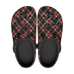 Classic Clogs Red and Black Tartan Pattern