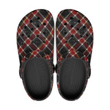 Classic Clogs Red and Black Tartan Pattern