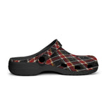 Classic Clogs Red and Black Tartan Pattern