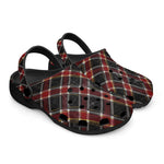 Classic Clogs Red and Black Tartan Pattern