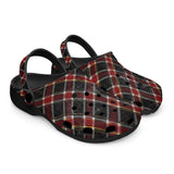 Classic Clogs Red and Black Tartan Pattern