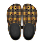 Classic Clogs Plaid Pattern Brown Black Yellow