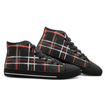 High-Top Canvas Shoes Hand-drawn Plaid Pattern