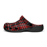Classic Clogs Red and Black Plaid Pattern