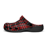 Classic Clogs Red and Black Plaid Pattern