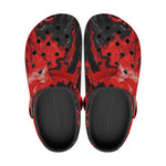 Classic Clogs Red and Black Liquid Flowing Waves
