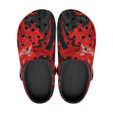Classic Clogs Red and Black Liquid Flowing Waves
