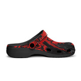 Classic Clogs Red and Black Liquid Flowing Waves