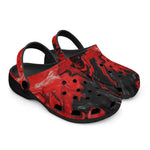 Classic Clogs Red and Black Liquid Flowing Waves