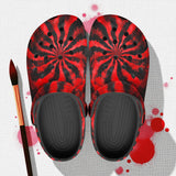 Classic Clogs Tie Dye in Red and Black