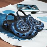 Classic Clogs Blue Tie Dye Pattern