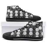 High-Top Canvas Shoes Soccer Ball Texture