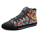 High-Top Canvas Shoes Vibrant Colorful Puzzle