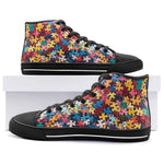 High-Top Canvas Shoes Vibrant Colorful Puzzle