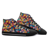 High-Top Canvas Shoes Vibrant Colorful Puzzle