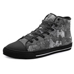 High-Top Canvas Shoes Metallic Puzzle Pattern