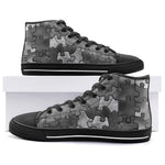 High-Top Canvas Shoes Metallic Puzzle Pattern