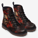 Leather Boots Industrial Horror Skull with Gears