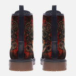 Leather Boots Industrial Horror Skull with Gears