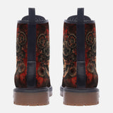 Leather Boots Industrial Horror Skull with Gears