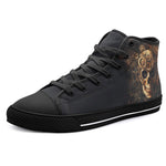 High-Top Canvas Shoes Skull with Gears and Cogs