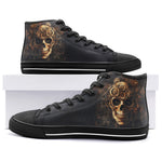 High-Top Canvas Shoes Skull with Gears and Cogs