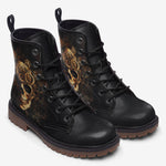 Leather Boots Skull with Gears and Cogs