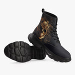 PU Leather Chunky Boots Skull with Gears and Cogs
