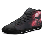 High-Top Canvas Shoes Dark Fantasy Art of Skull and Roses