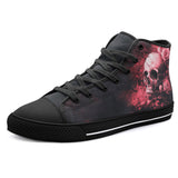 High-Top Canvas Shoes Dark Fantasy Art of Skull and Roses
