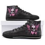 High-Top Canvas Shoes Skull with Crown Wings Hearts Art