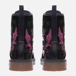 Leather Boots Skull with Crown Wings Hearts Art