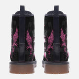 Leather Boots Skull with Crown Wings Hearts Art