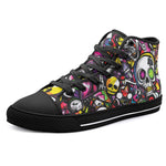 High-Top Canvas Shoes Graffiti Art of Cartoon Skulls