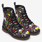 Leather Boots Graffiti Art of Cartoon Skulls