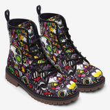 Leather Boots Graffiti Art of Cartoon Skulls