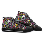 High-Top Canvas Shoes Graffiti Art of Cartoon Skulls