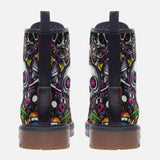 Leather Boots Graffiti Art of Cartoon Skulls