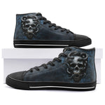 High-Top Canvas Shoes Dark Fantasy Skull with Snakes