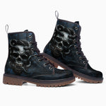 Leather Boots Dark Fantasy Skull with Snakes