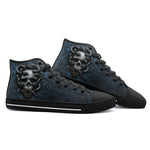 High-Top Canvas Shoes Dark Fantasy Skull with Snakes