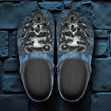 Classic Clogs Dark Fantasy Skull with Snakes