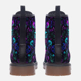 Leather Boots Neon Skulls Punk Symbols