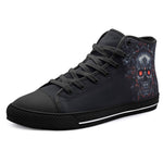 High-Top Canvas Shoes Skull Art with Cybernetic Parts