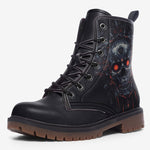 Leather Boots Skull Art with Cybernetic Parts