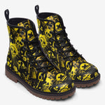 Leather Boots Yellow Skulls Symbols and Shapes